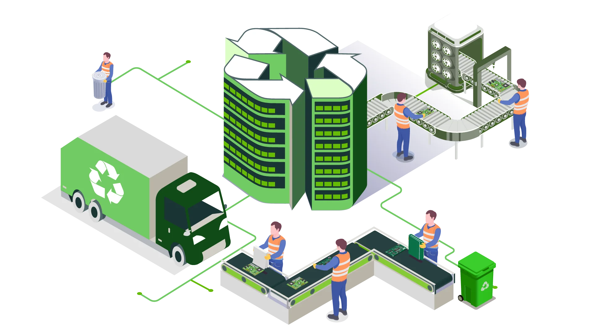 e2e team supporting corporate e-waste recycling and IT asset disposition